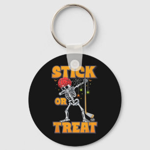 Dabbing Skeleton Ice Hockey Player Halloween Costu Keychain