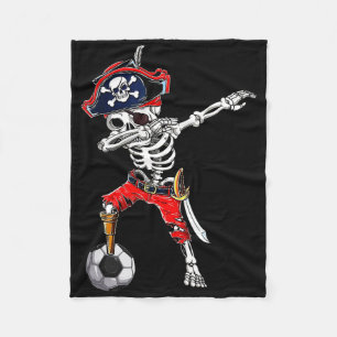 Dabbing Skeleton Pirate And Soccer Ll Halloween Co Fleece Blanket