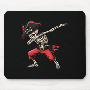 Dabbing Skeleton Pirate Boys Kids Funny Halloween  Mouse Pad