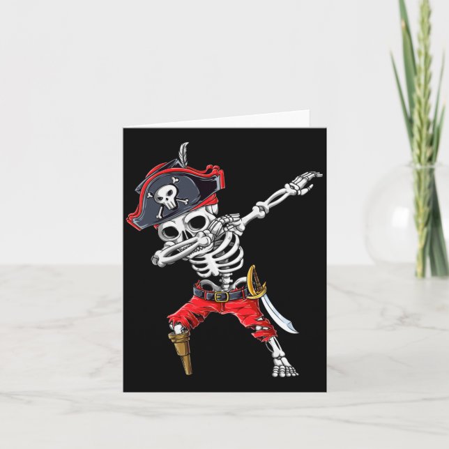 Dabbing Skeleton Pirate Card (Front)
