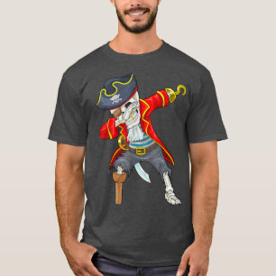 Dabbing Skeleton Pirate Eye Flap Halloween Jolly R T-Shirt