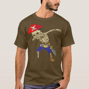 Dabbing Skeleton Pirate Funny Tee Pirate Costume P