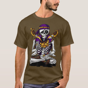Dabbing Skeleton Pirate Halloween Costume Jolly Ro T-Shirt