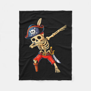 Dabbing skeleton pirate halloween costume kids fleece blanket