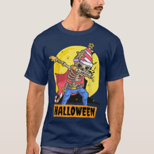 Dabbing Skeleton Pirate Halloween Funny Dab Kids P T-Shirt