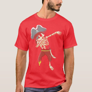 Dabbing Skeleton Pirate Halloween Gifts Kids Boys  T-Shirt