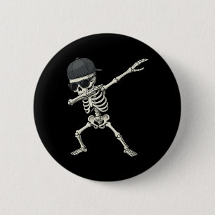 Dabbing Skeleton Pirate Halloween Kids Jolly Roger 2 Inch Round Button