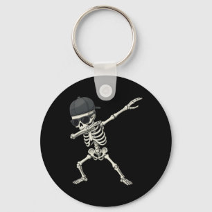 Dabbing Skeleton Pirate Halloween Kids Jolly Roger Keychain