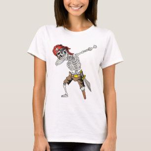 Dabbing Skeleton Pirate Halloween Kids Jolly Roger T-Shirt