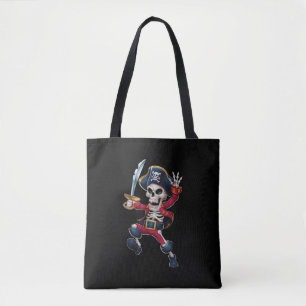 Dabbing Skeleton Pirate Halloween Kids Jolly Roger Tote Bag