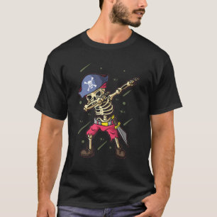 Dabbing Skeleton Pirate Halloween Kids T-Shirt