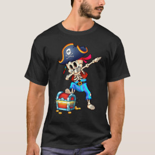 Dabbing Skeleton Pirate Halloween T-Shirt