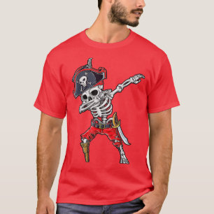 Dabbing Skeleton Pirate T Halloween Kids Jolly Ro T-Shirt