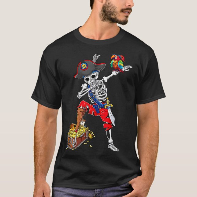 Dabbing Skeleton Pirate T-Shirt (Front)