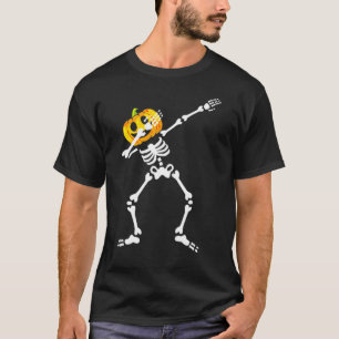 Dabbing Skeleton Pumpkin Halloween Men Dab Dance T-Shirt