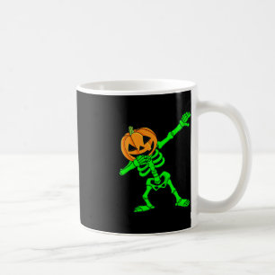 Dabbing Skeleton Pumpkin Head Halloween Dab Coffee Mug