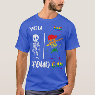 Dabbing Skeleton Rainbow Proud Gay LGBTQ LGBT Prid T-Shirt