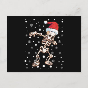 Dabbing skeleton Santa Claus Christmas Postcard