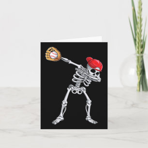 Dabbing Skeleton Sell Halloween Player Catcher Pit Card