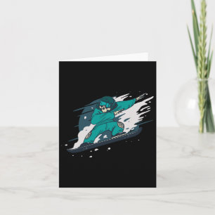Dabbing Skeleton Snowboarder Snowboard Snowboardin Card