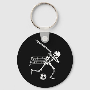 Dabbing Skeleton Soccer Humour Funny Halloween Gif Keychain