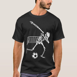 Dabbing Skeleton Soccer Humour Funny Halloween Gif T-Shirt