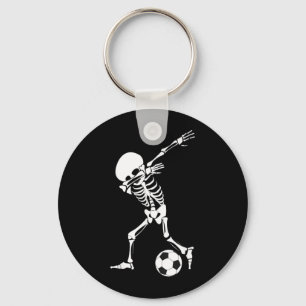 Dabbing Skeleton Soccer Shirt - Funny Halloween Keychain