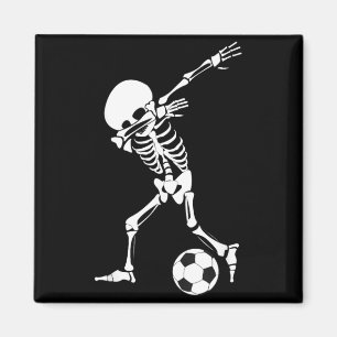 Dabbing Skeleton Soccer Shirt - Funny Halloween Magnet