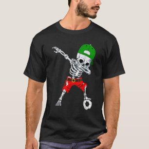 Dabbing Skeleton Soccer Skull Halloween Costume T-Shirt