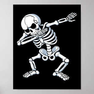 Dabbing Skeleton Spooky Dab Dancing Men Kids Boys  Poster