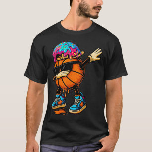 Dabbing Sketll Ice Cream Drip For Boys Funny Sketl T-Shirt