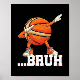 Dabbing Sketll Ll Bruh Funny Boys Sports Player Poster