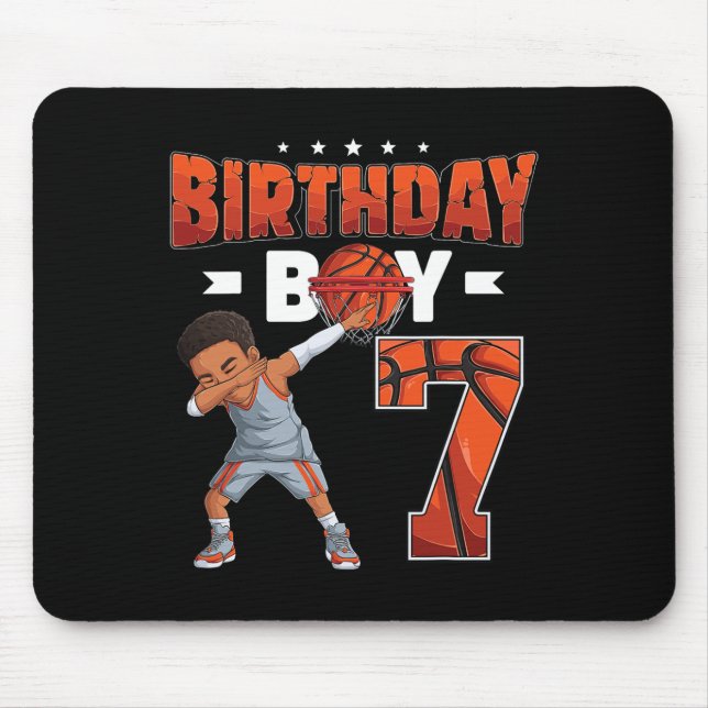 Dabbing Sketll Player 7 Years Old Boy 7th Birthday Mouse Pad (Front)