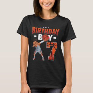 Dabbing Sketll Player 7 Years Old Boy 7th Birthday T-Shirt