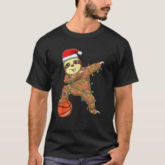 Dabbing Sloth Dab Basketball Player Boys Cute Chri T-Shirt