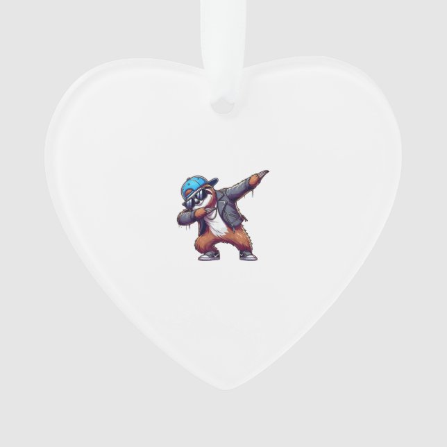 Dabbing Sloth T-Shirt Ornament (Front)