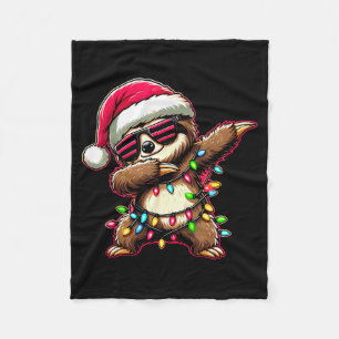 Dabbing Sloth Xmas For Kids Boys Girl Sloth Lover  Fleece Blanket