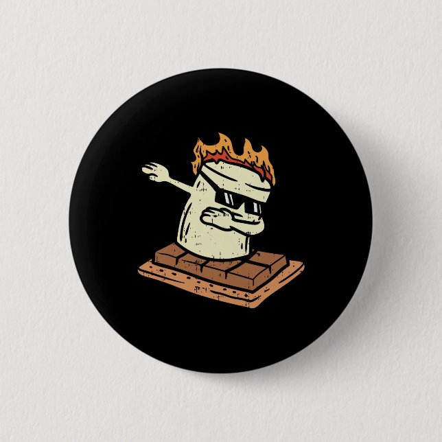 Dabbing Smore Marshmallow Cute Dab Dance Camping C 2 Inch Round Button (Front)