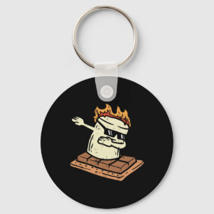 Dabbing Smore Marshmallow Cute Dab Dance Camping C Keychain
