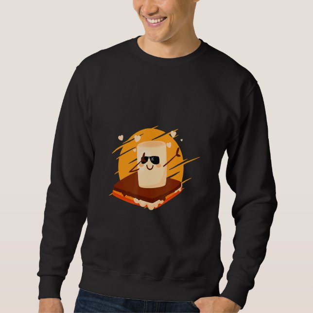 Dabbing S'more Smores Marshmallow Camping Sweatshirt (Front)