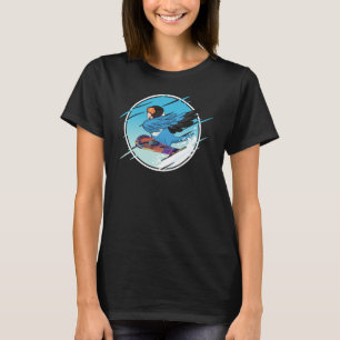 Dabbing Snowboard Parrot I Blue masked Lovebird T-Shirt