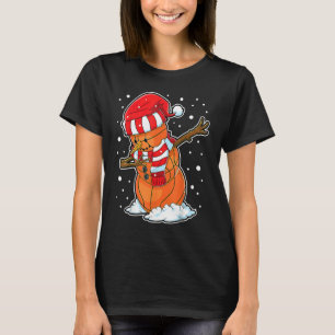 Dabbing Snowman Basketball Ball Christmas Santa Bo T-Shirt