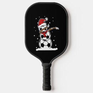 Dabbing Snowman Soccer Christmas Pickleball Paddle
