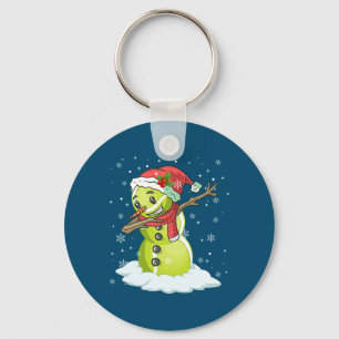 Dabbing Snowman Tennis Ball Tee Christmas Xmas Keychain