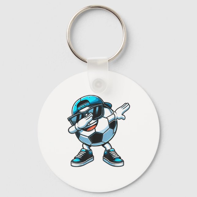 Dabbing Soccer Ball Boys Player _1  Keychain (Front)