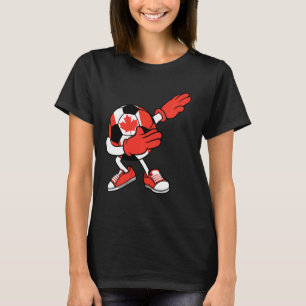 Dabbing Soccer Ball Canada Jersey Canadian Footba T-Shirt
