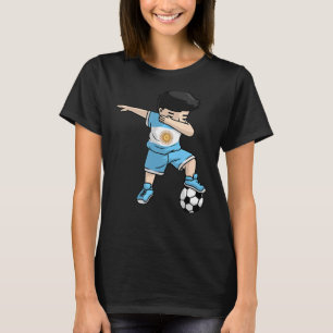 Dabbing Soccer Boy Argentina  Argentinian Boys Foo T-Shirt