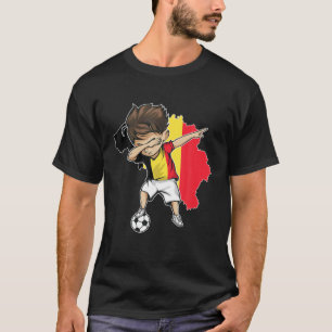 Dabbing Soccer Boy Belgium Jersey - Belgium Map Fl T-Shirt