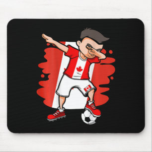 Dabbing Soccer Boy - Canada Jersey Canadian Footll Mouse Pad