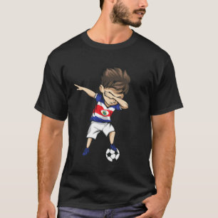 Dabbing Soccer Boy Costa Rica Jersey  Football T-Shirt